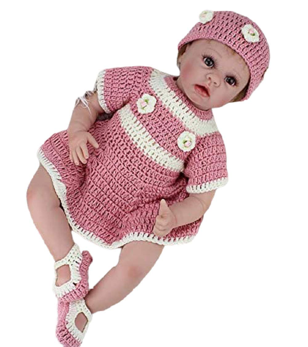 Newborn baby girl clothing set 3PCS Dress, Cap/Beanie and Shoes Infant Going Home Outfit Pink And White 0-12 months
