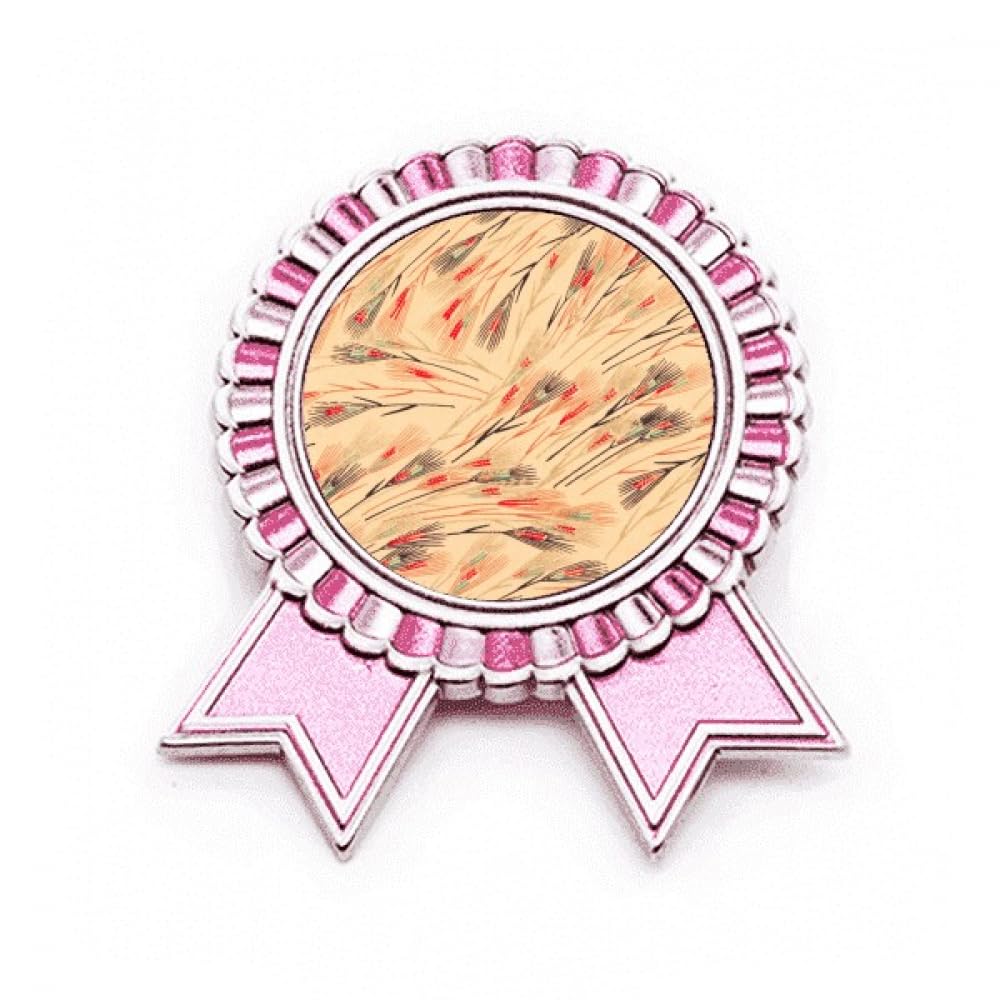 Broche graffiti japonais rose nature en métal ciselé format médaille - 4