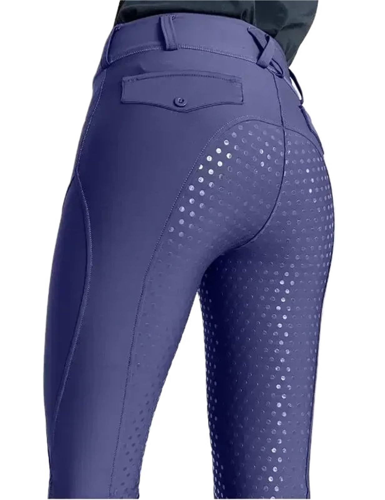 Pantaloni Da Equitazione In Silicone Con Seduta Completa Nera, Calzamaglia For Donne, Abbigliamento Equestre Per Equitazione(Blue,XL)