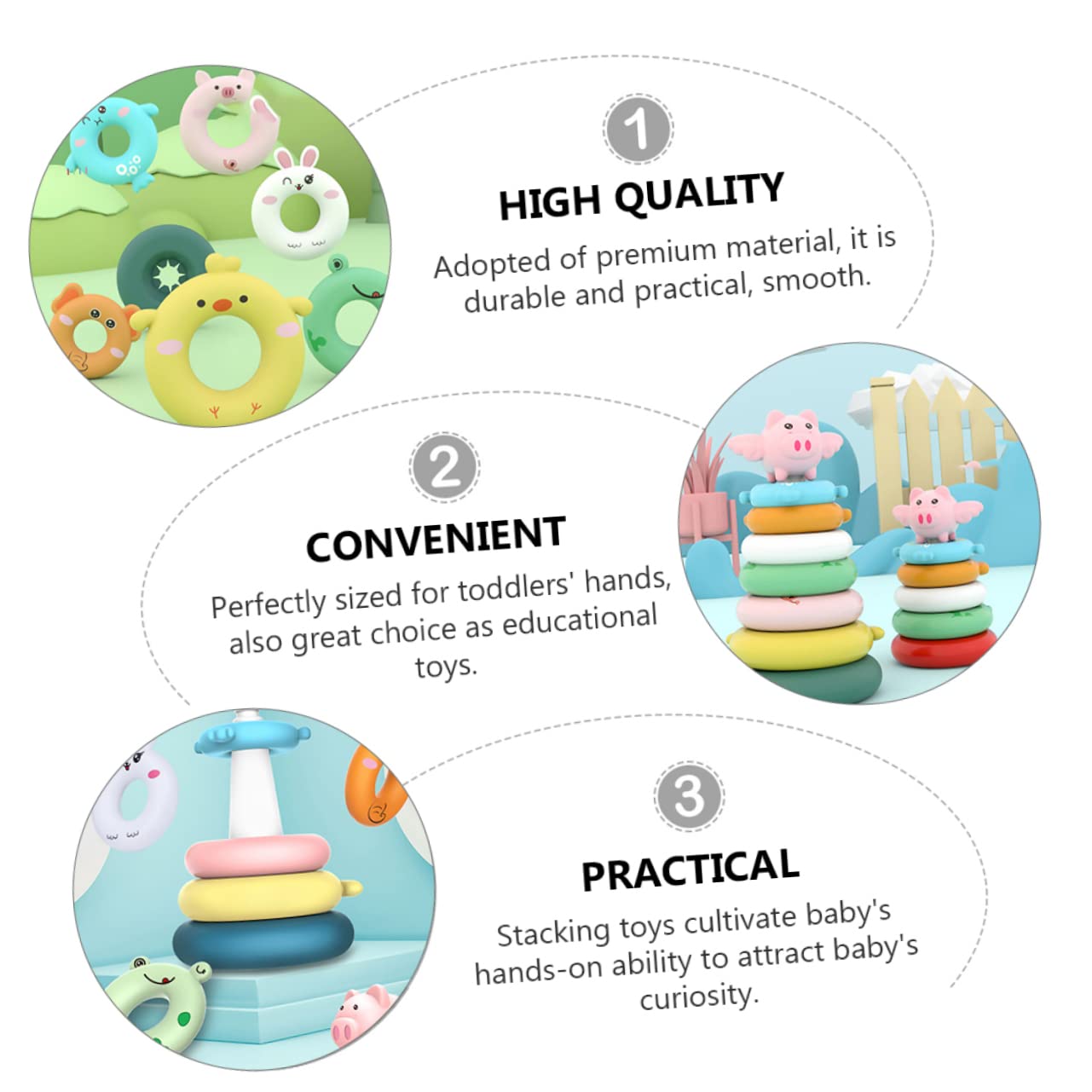 Juguete Educativo para Niños y Bebés de Plástico Bloques de Colores para Clasificación y Juego Imaginativo en Escenario Educativo