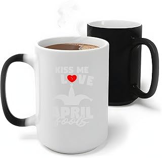 April Fools Day Gift Ideas for Friends Brother Sister Colleagues Kiss Me I Love April Fools I am Sure I Like Jokes 11oz 15oz Color Changing Mug