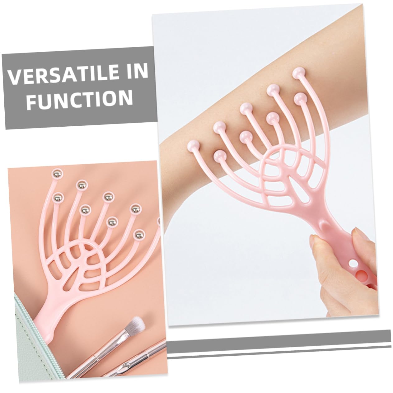 NULYLU 2pcs Head Massager Scalp Massager 9 Boys and Girls Back Scratcher Extendable