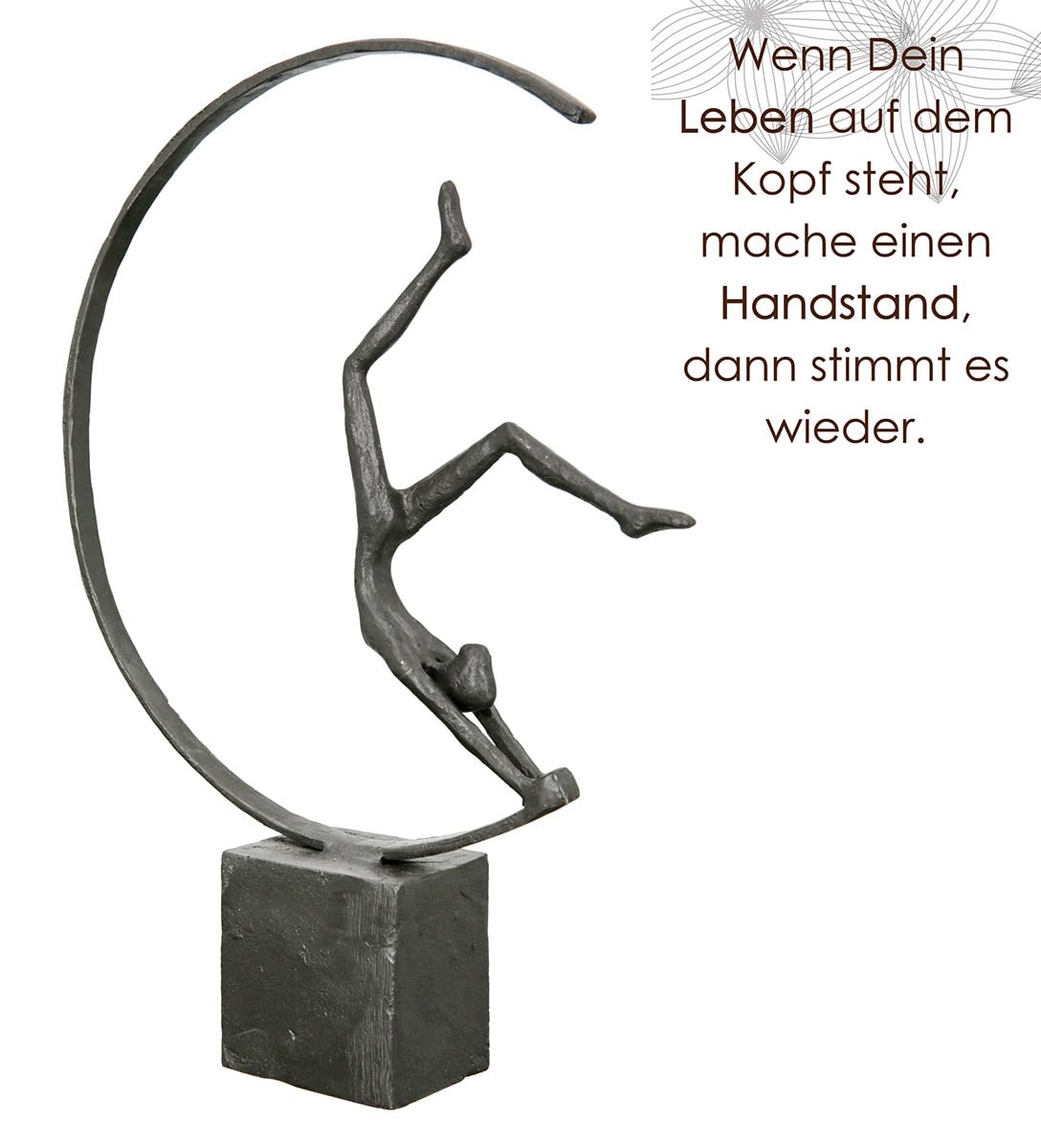 Casablanca Skulptur Gymnast, Deko Figur Braun, Metall Statue Wohnzimmer, Büro Dekoration H. 29 cm x B. 21 cm - Moderne Skulpturen, Turnen Sportfigur Fitness