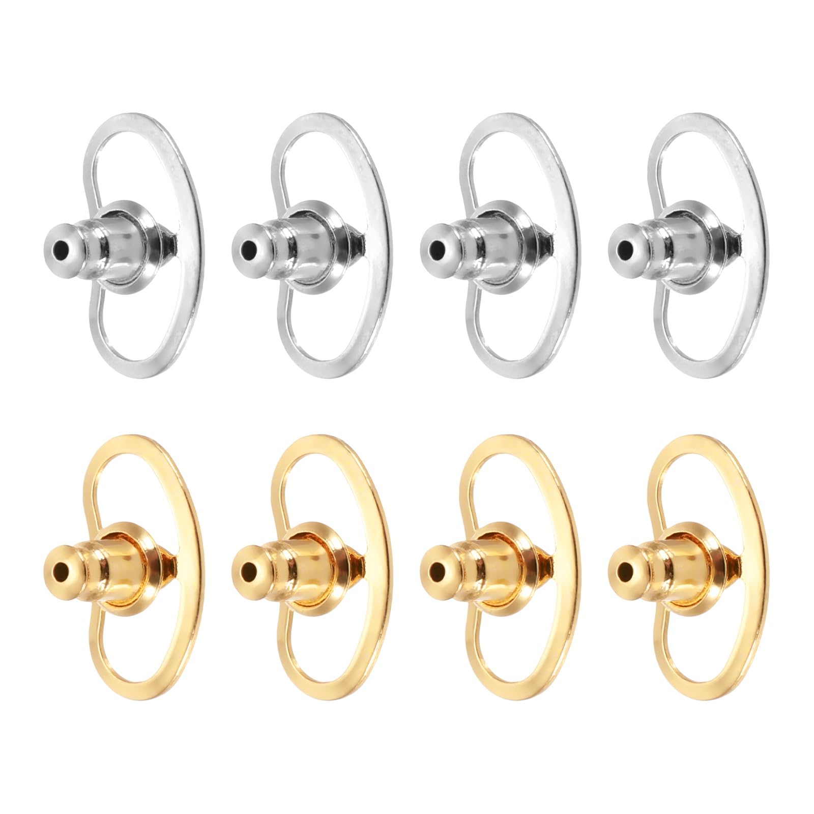 Muiltvoe Earring Backs Replacements, Large Metal Earring Support Lifter Backing with Locking for Droopy Ears Earlobe