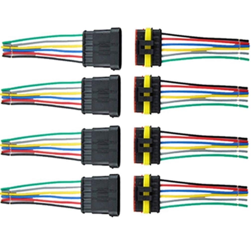 Qiorange 4 Set Wasserdichte Kabel Steckverbinder - 1-Polig Mit Draht Für Motorrad & Auto