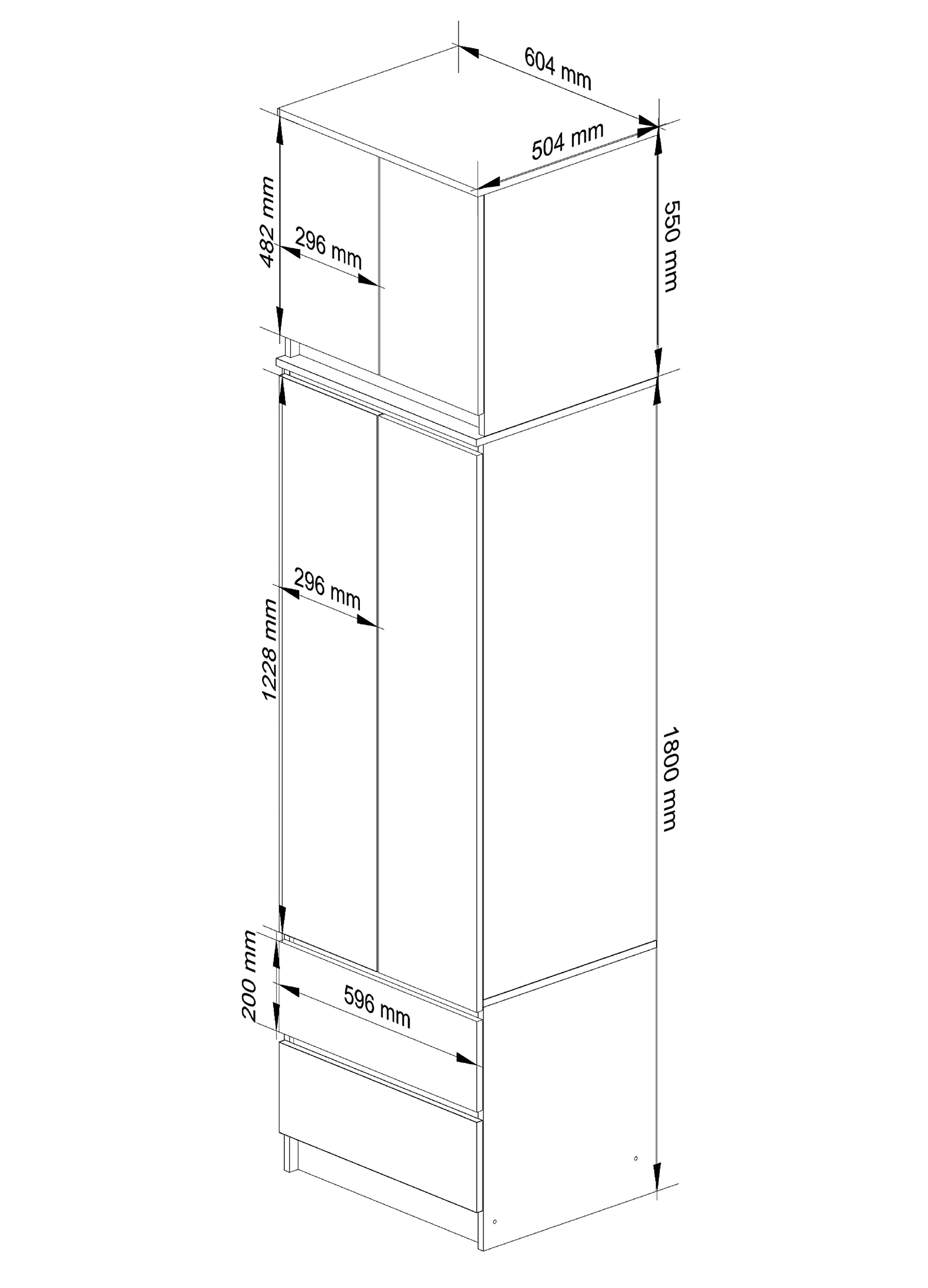 AKORD | Armadio con Estensione | Armadio con Ripiani, e Appendiabiti e Cassetti | 234 cm di Altezza | Mobiletto Cameretta Camera da Letto | Mobili soggiorno | Guardaroba |Bianco | Rovere Sonoma