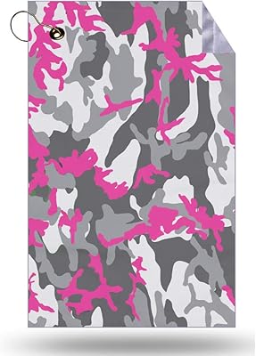 Moonlight4225 Pink Camouflage Hot Pink Camo Microfiber Velour 11x18 Golf Bag Towel with Grommet and Clip