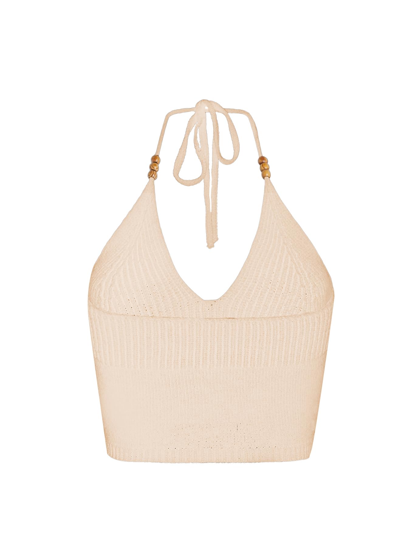 Verdusa Women's Y2k Tops Nashville Outfits Boho Gothic Clothes Halter Top Festival Western Cowgirl Shirts: X-Large Light Apricot