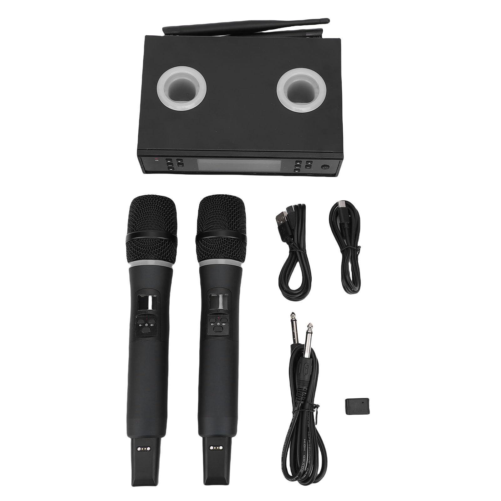 SENECESLIl di Microfoni Wireless Ricaricabili dei Microfoni per Riunioni di Karaoke Familiare, Kit in Lega di Alluminio in Alluminio / / 2/2