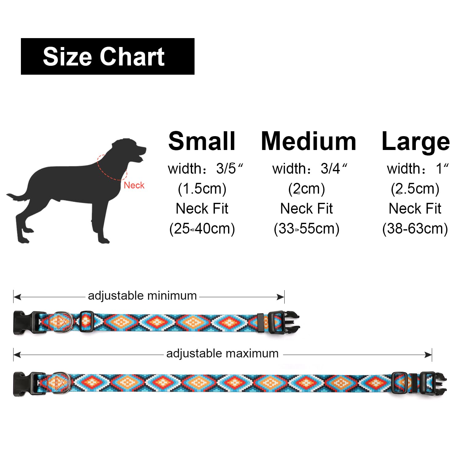 Adjustable Dog Collar with Patterns, Ultra Comfy Soft Nylon Breathable Pet Collar for Small Medium Large Dogs (L, Floral Orange) — view 171