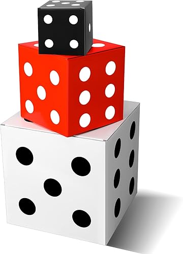 Miniatura 1 de Zhanmai 9 cajas de regalo de dados para decoración de fiestas temáticas de casino a granel de 4711 pulgadas, caja de dados grande de Las Vegas,