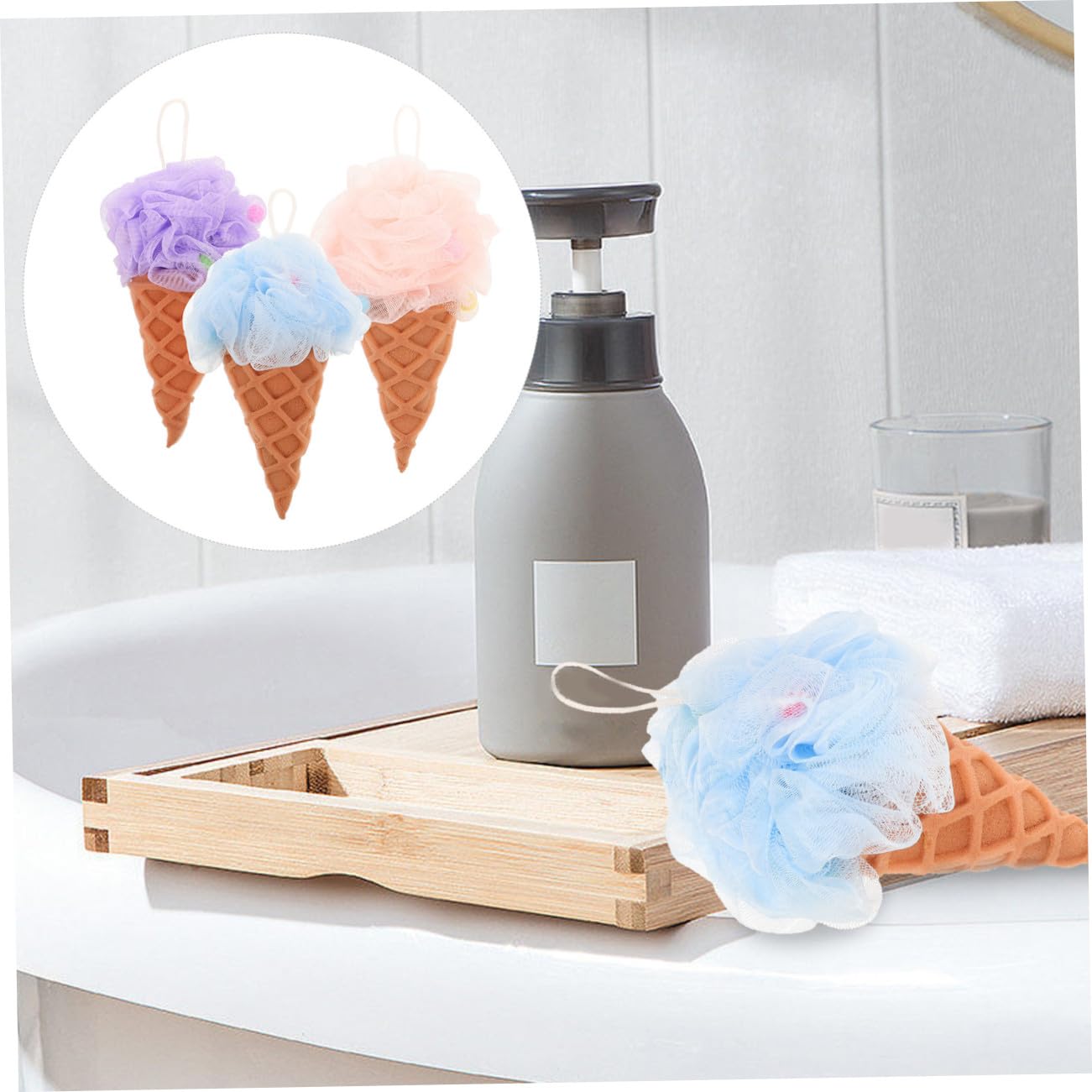 3 Set Di Spugne Da Bagno Per Bambini Luffa Scrubber Per Il Corpo Per Unesfoliazione Delicata 3 Pezzi*3