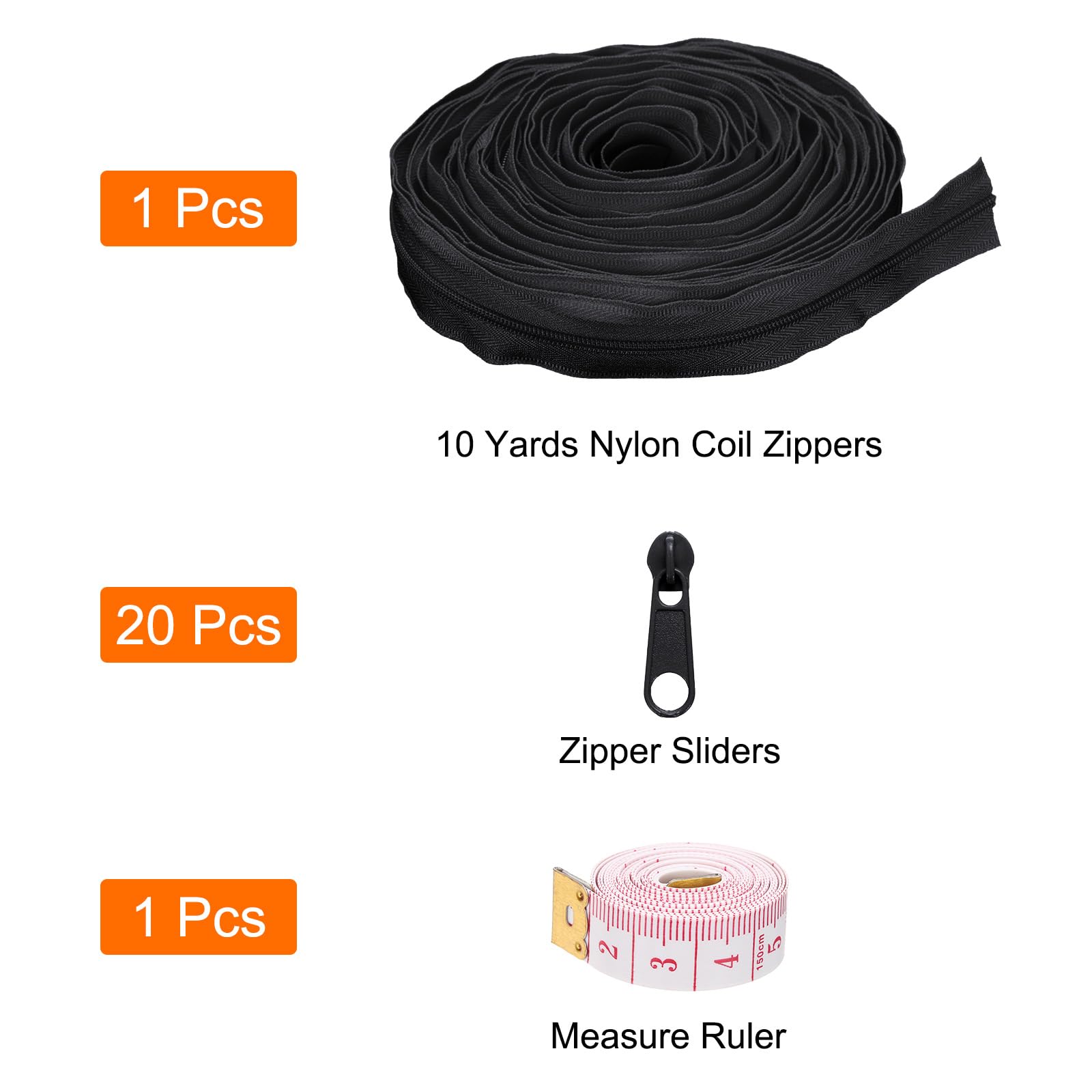 uxcell #3 10 Yards Nylon Coil Zippers - Image 3