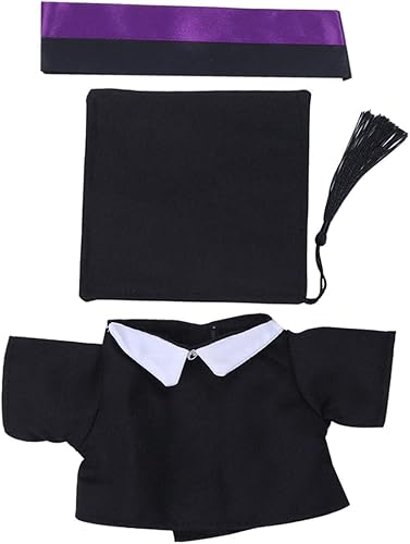 Miniatura 1 de SOIMISS 2 piezas de mini vestido de graduación, ropa de oso de peluche, disfraz de muñeca en miniatura, disfraz de graduación para conejillos de