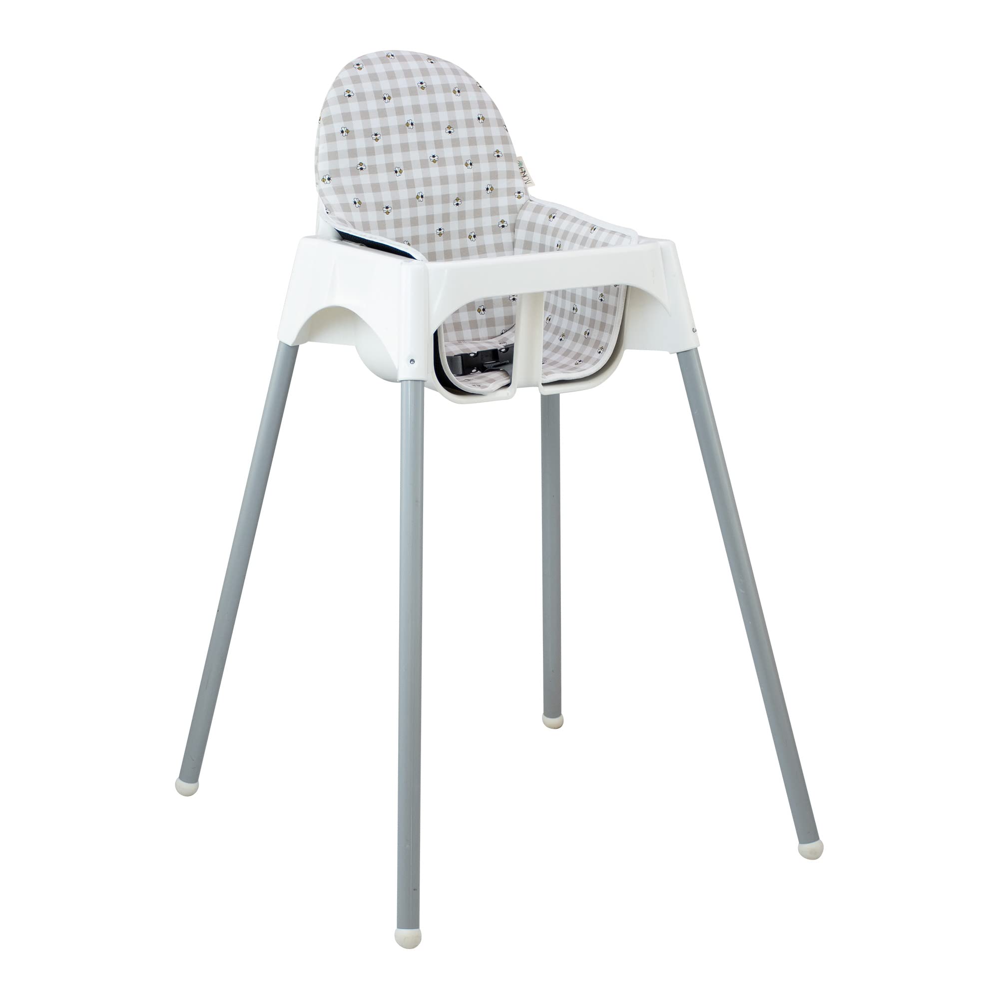 JYOKO KIDS Colchoneta para trona antilop compatible con Ikea, 100% Algodón (PICNIC VICHY)