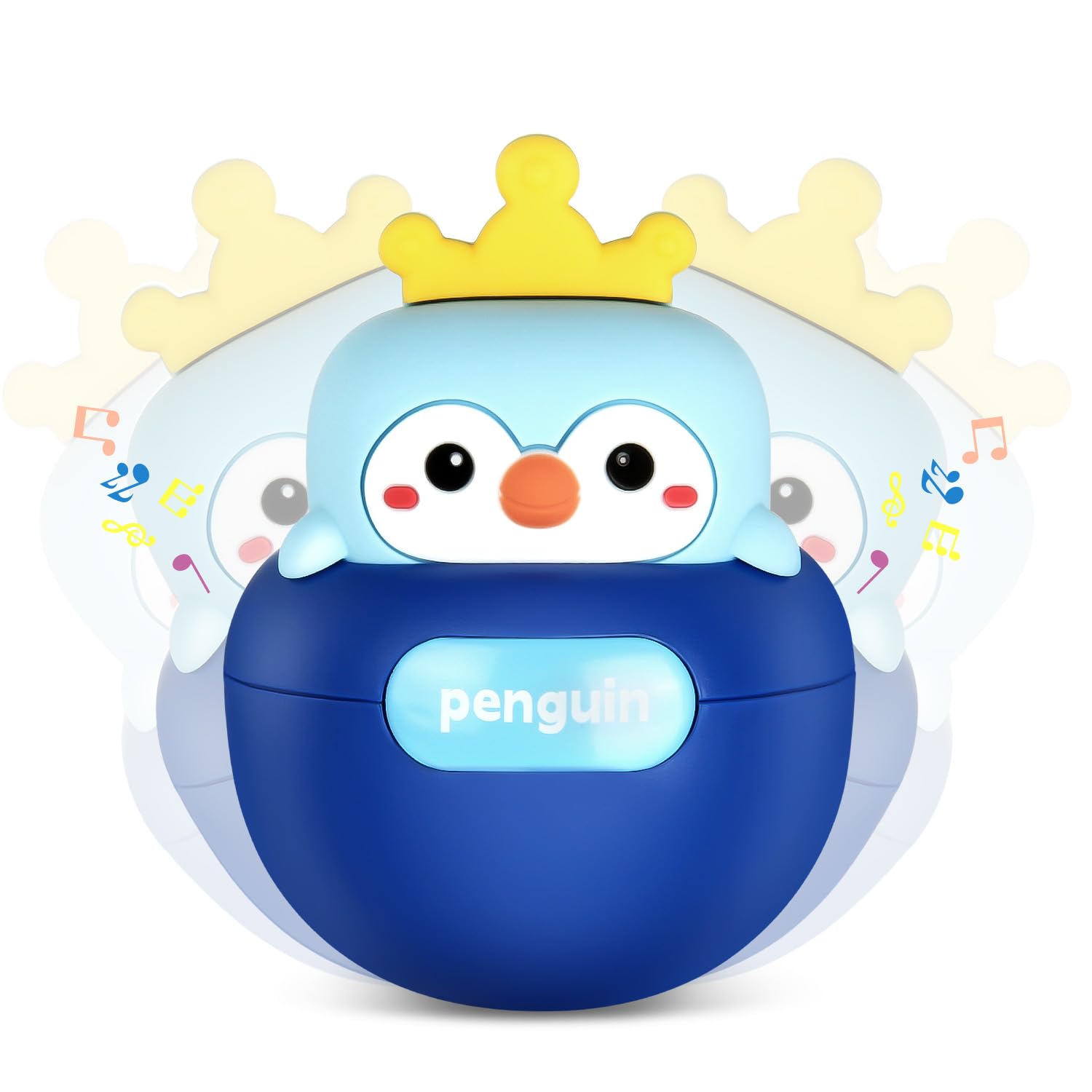 Yaozyety Baby Penguin Wobble Toys, Infant Roly-Poly Tumbler Musical Wobbler, Babies Sensory Development & Teething Toy for Newborn 3-12 Month Baby Toddler Boys and Girls Gifts
