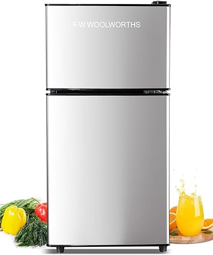 Refrigerador compacto con congelador, mini refrigerador de encimera de 3.5 pies cúbicos con termostato mecánico ajustable, refrigerador compacto