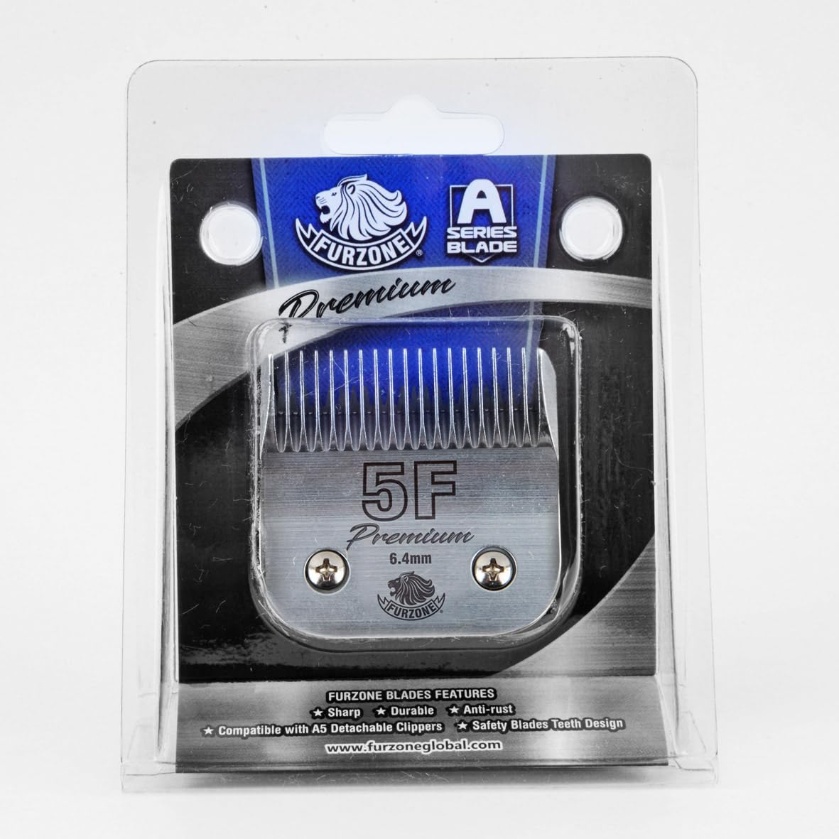 Furzone Cuchilla desmontable - Tamaño de la cuchilla 5F 1/4", hecha de acero japonés extra duradero, compatible con la mayoría de los cortapelos Oster, Wahl A5