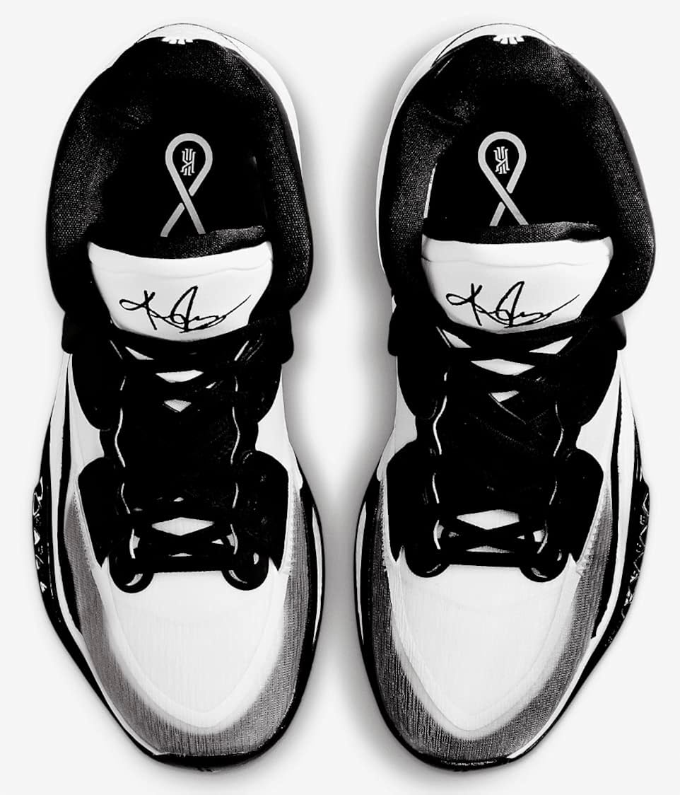 Vista 4 de NIKE Kyrie Infinity - Tenis de baloncesto para hombre, color blanco, negro y blanco, talla 12.5, Blanco Negro-blanco
