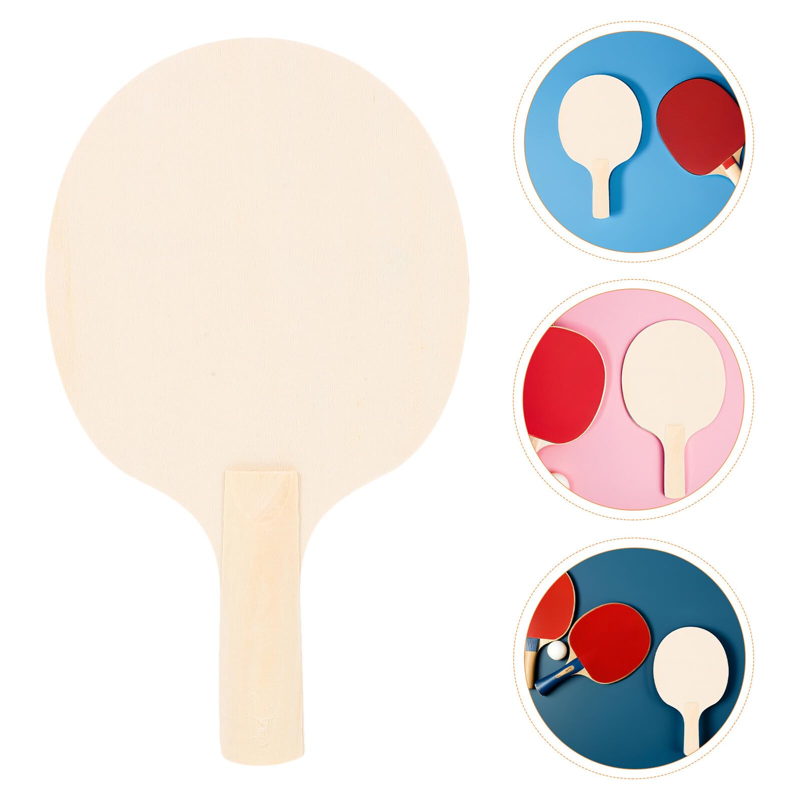 Healifty Paletas de Madera para Ping Pong 25x15 Cm, 12 Unidades sin Pintar para Manualidades y Entrenamiento, Raquetas Personalizables de Tenis de Mesa para Interior y Exterior