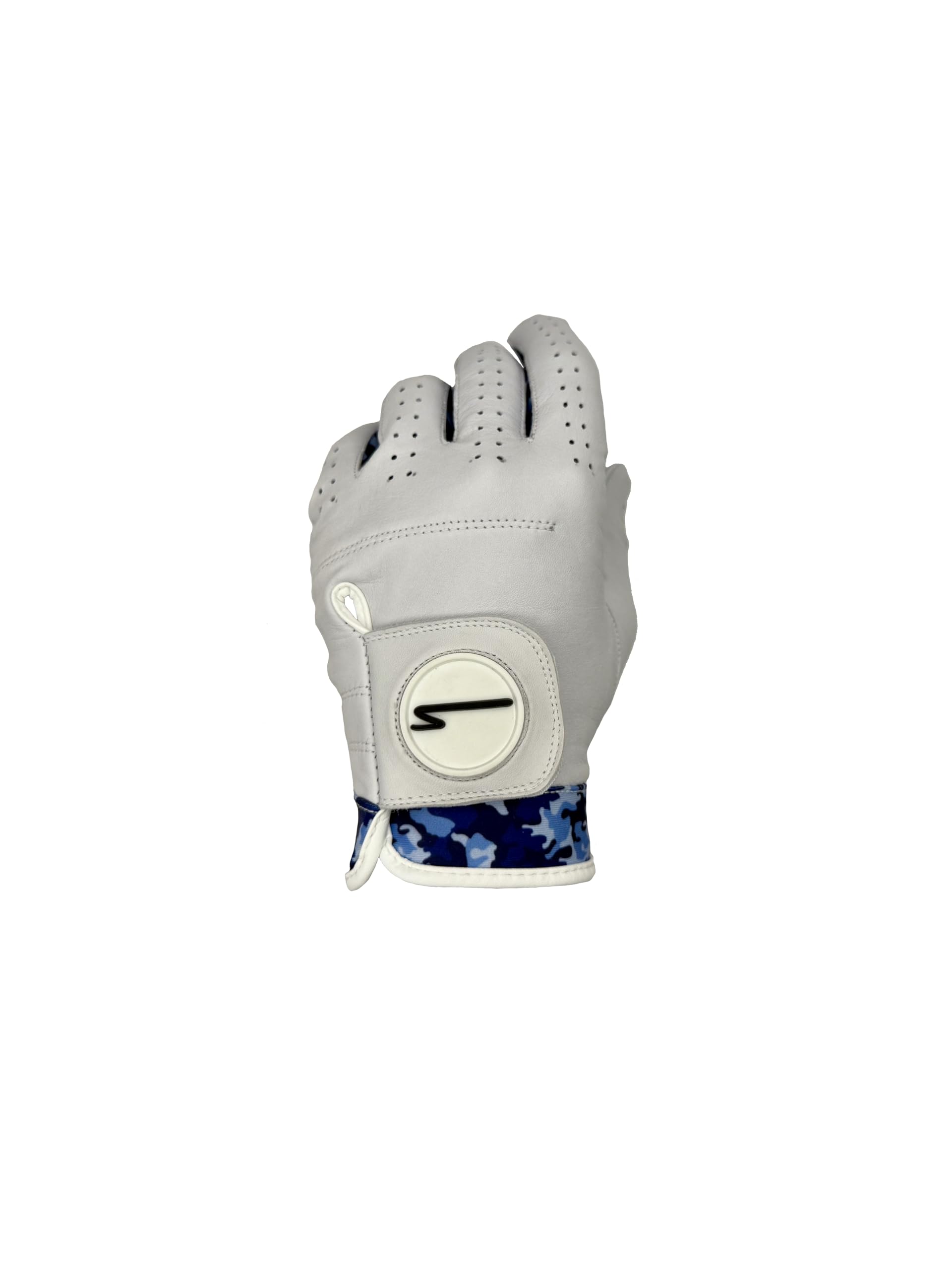 CHANA Golf - Premium Golf Glove (Camo Accents), with Breathable Perforated Holes and Non-Slip Grip (Blue Camo, L)