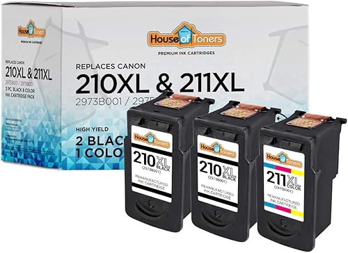 Houseoftoners Paquete de 3 cartuchos de tinta remanufacturados de repuesto para Canon PG-210XL Negro y CL-211XL Color para PIXMA iP2700, iP2702, disponible en Yaxa Colombia