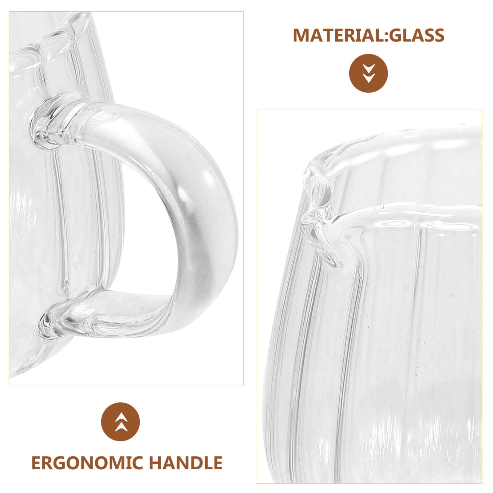 ULTECHNOVO Striped Glass Milk Jug Mini Creamer Pitcher 2.8 Oz Heat Resistant Milk Pourer for Coffee Espresso Sauce Serving - Image 3