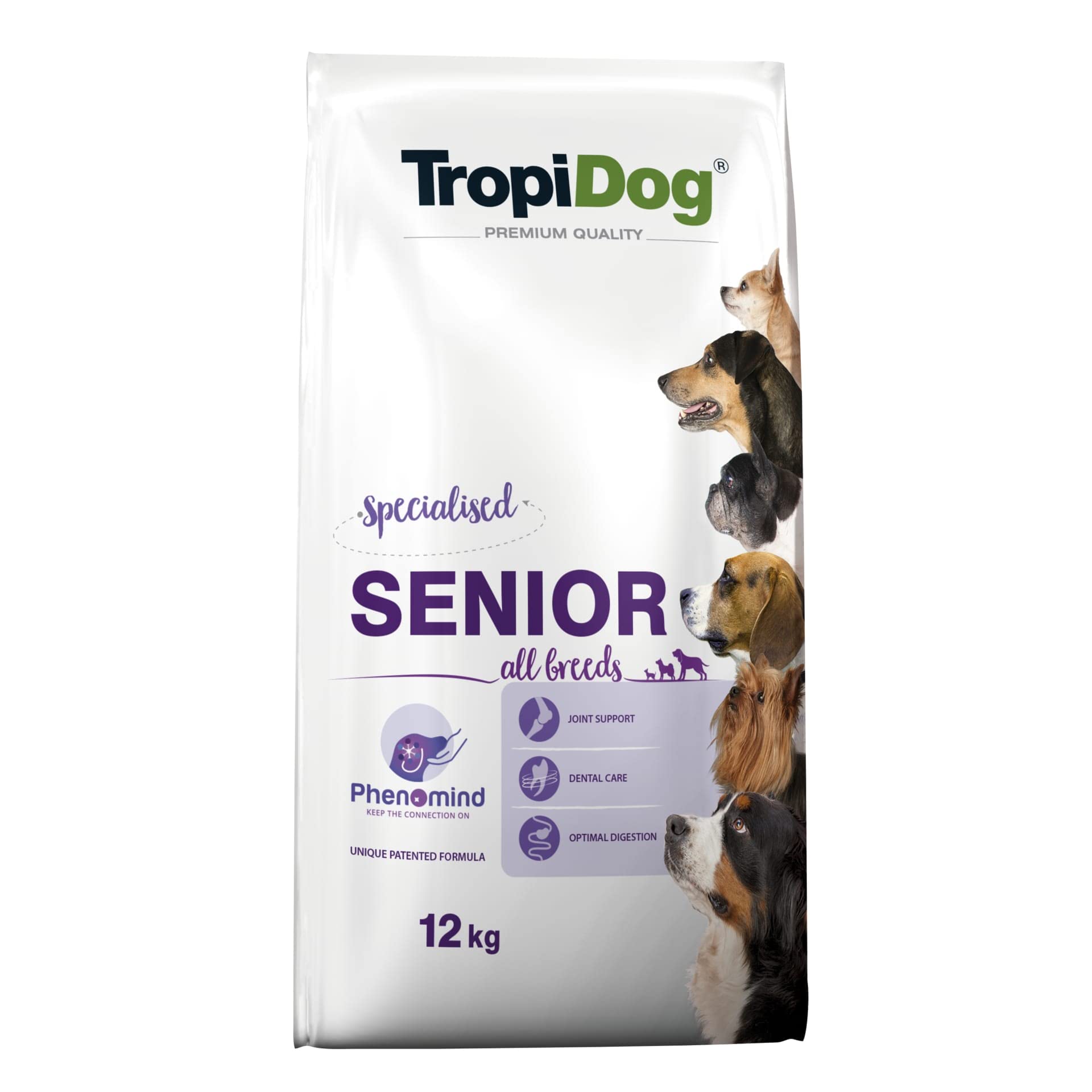 Sucha karma dla psa zbilansowana dla starszych psów TROPIDOG PREMIUM SENIOR 12kg