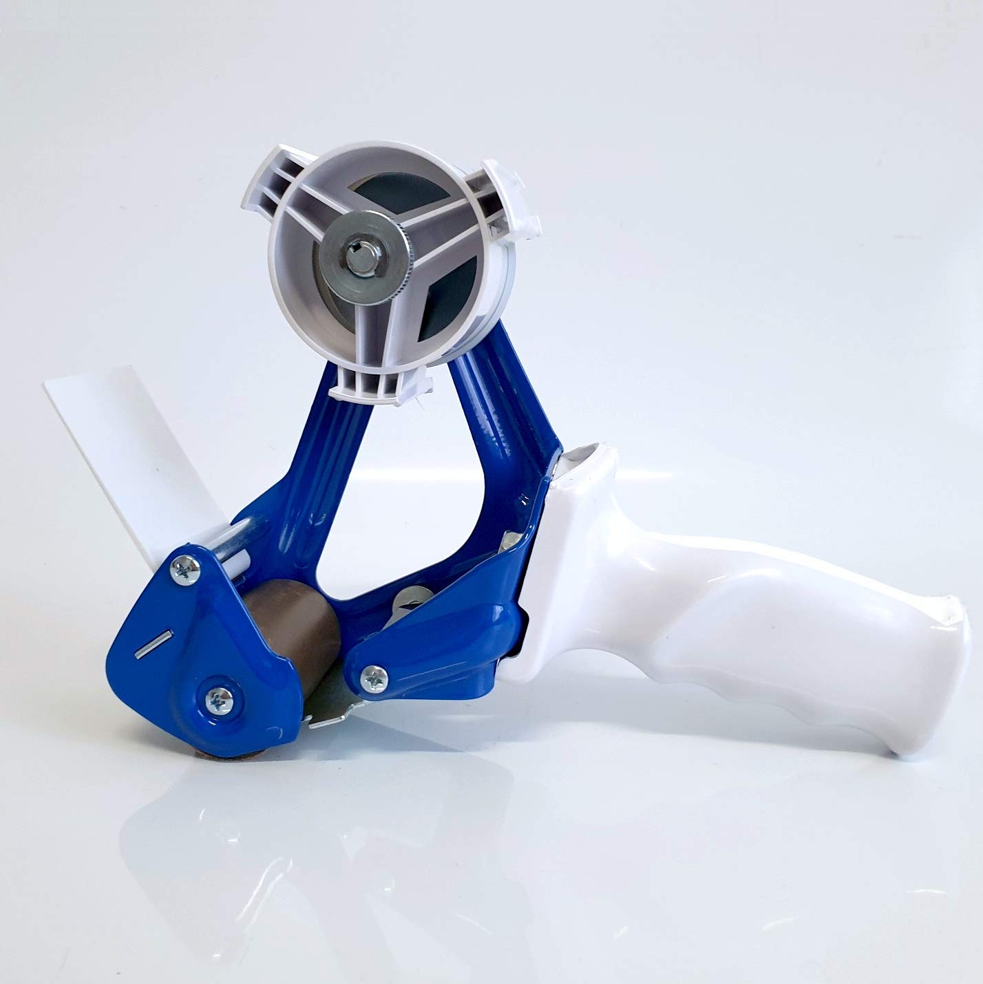 Handabroller für Klebeband Paketbandabroller hochwertiger Klebebandabroller mit Abrollbremse Packband Abroller (2 Handabroller + 12 Rollen Packband)