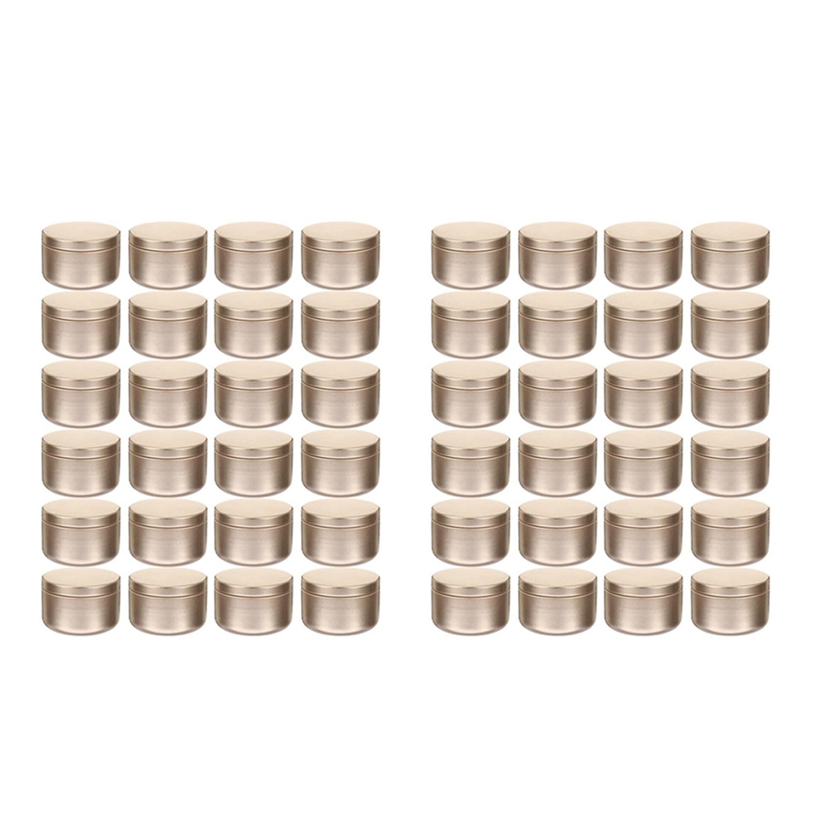 Vjsujehgy 48 Pcs Candle Jar Decorative Labels Empty Storage Tins Candle Tin Can Candlestick Holders Round Tin Containers, A