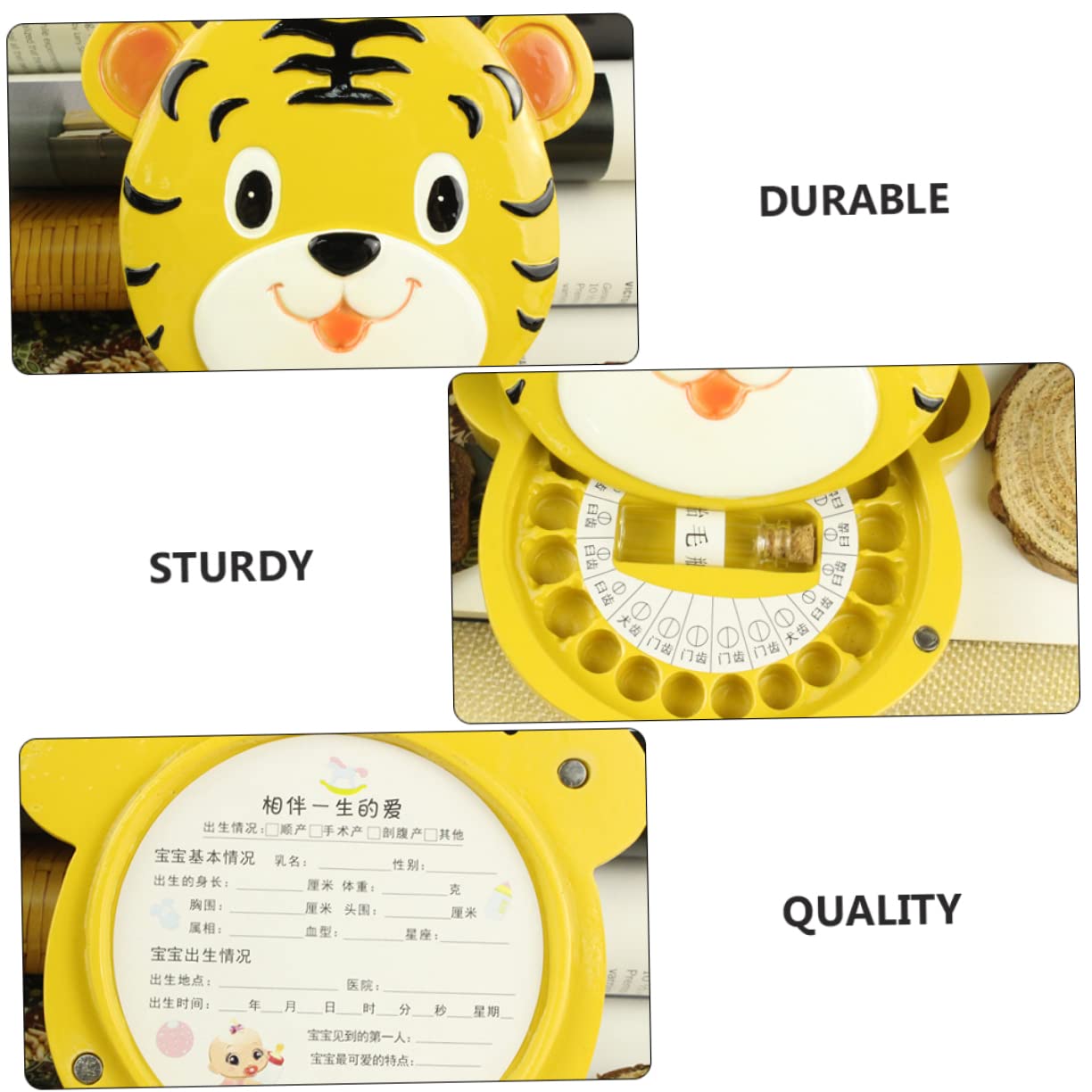 Toddmomy Baby Teeth Box Adorable Newborn Hair Bottle Creative Box Theme for Boys and Girls