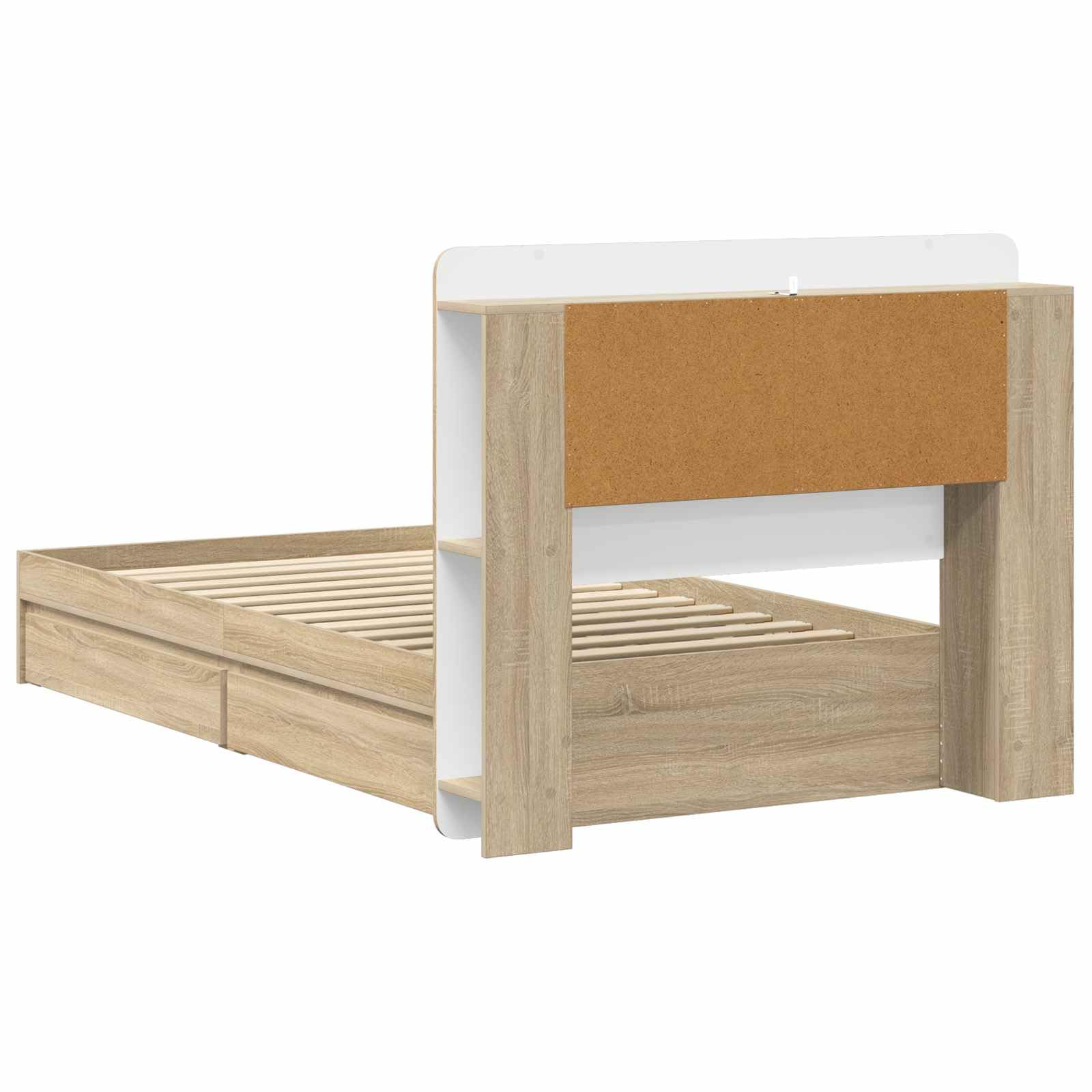 Rovere Sonoma letto singolo con cassetti 75x190 cm | Telaio letto con cassetti Rovere Sonoma 75x190 cm contenitore integrato letto singolo