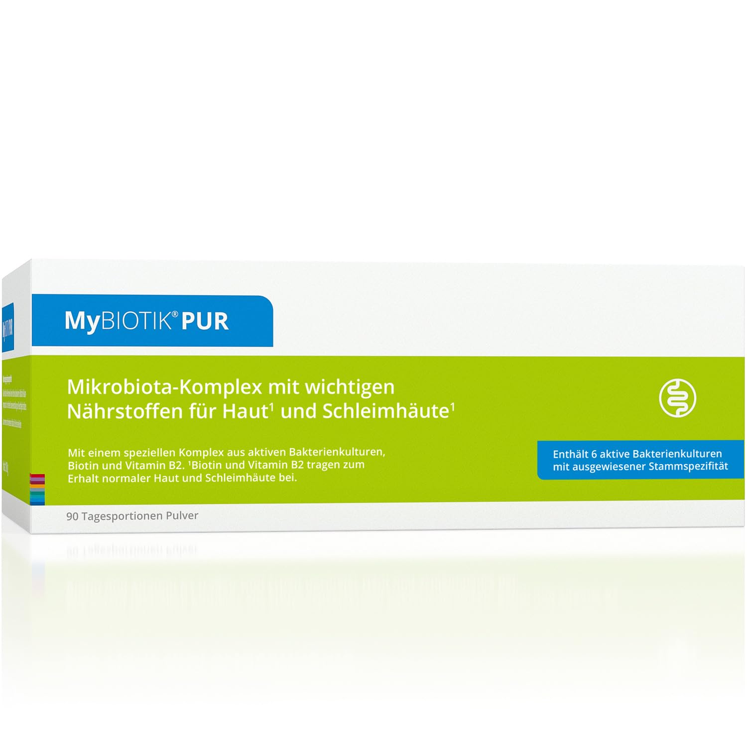 MyBIOTIK®PUR I made by nutrimmun I Für 90 Tage I 6 aktive Bakterienkulturen I Ausgewiesene Stammspezifität I Vitamin B2 I Biotin I Pulver I Vegan I Glutenfrei I Laktosefrei I Laborgeprüft