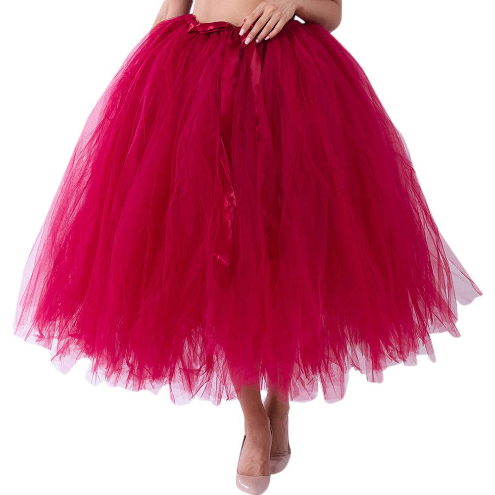 Falda midi de tul para mujer, falda larga de tul, elegantes faldas de fiesta de graduación, falda tutú cómoda con capas, falda de capas de color sólido para carnaval, graduación, moda para dama de