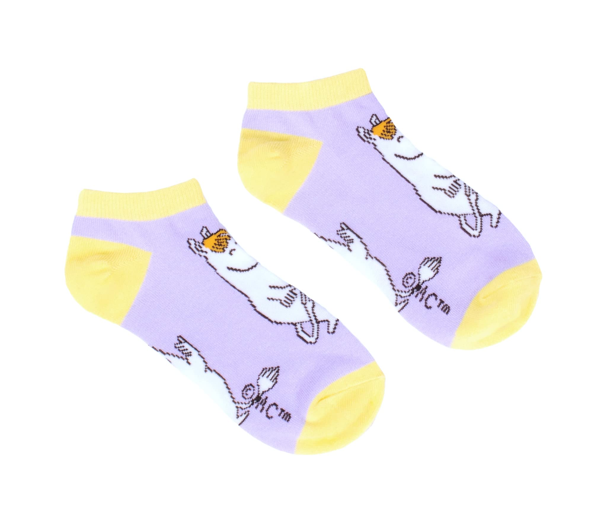 Nordicbuddies Unisex Lilac, Yellow Snorkmaiden Happiness Ladies Moomin Ankle Socks, Purple, Eu36-42