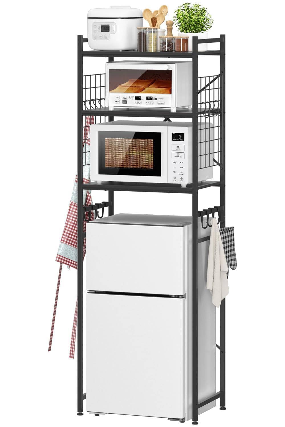Amazon.co.jp: 冷蔵庫ラック 3段 レンジラック 幅60×奥行40×高さ180cm