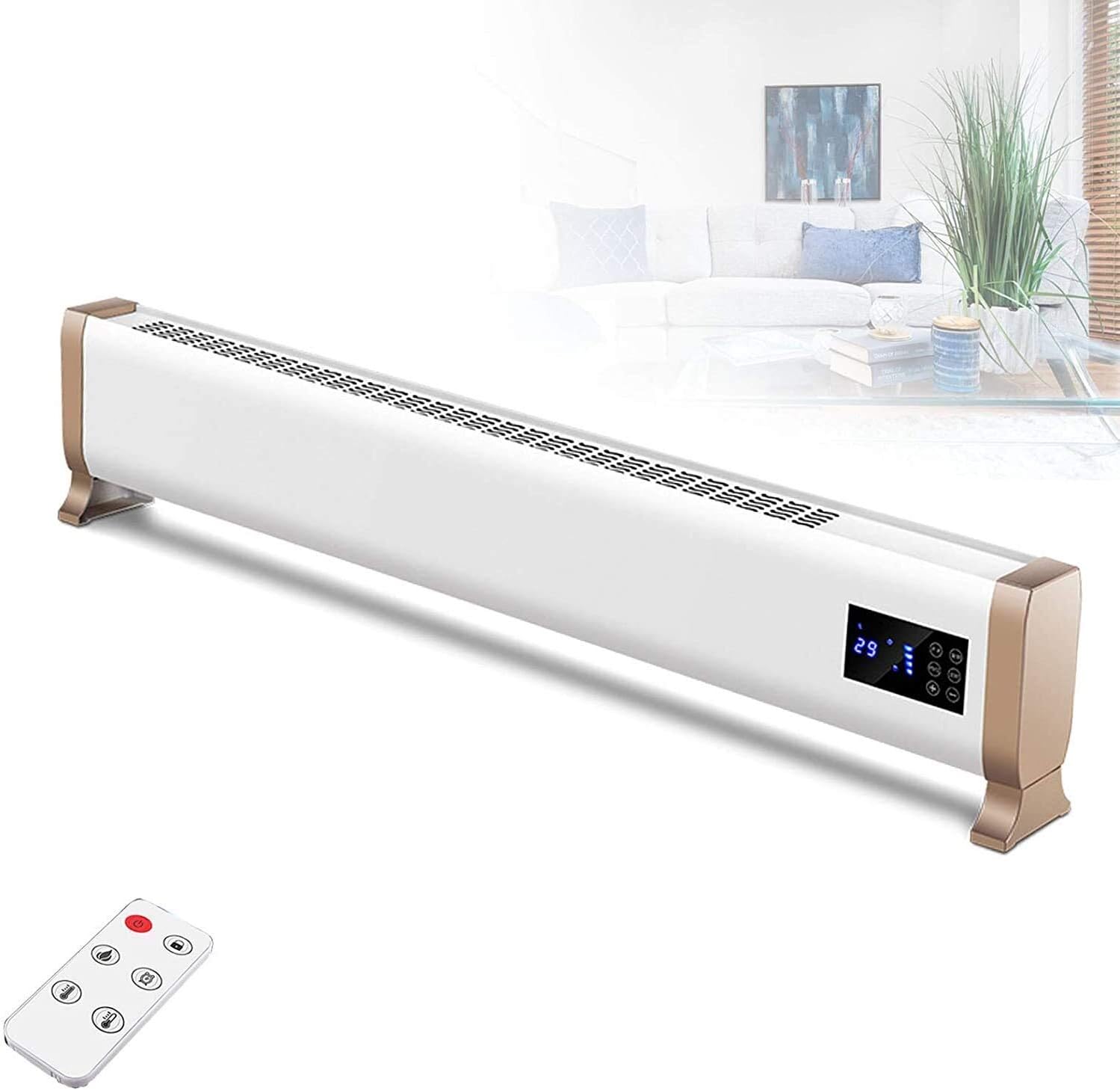 GIUIOY Smart Silent Electric Heate, Skirting Standing Fan