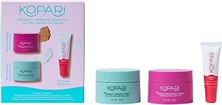 Kopari Forever Faves Bundle | Mini Organic Coconut Melt, Exfoliating Mini Coconut Crush Scrub, Clear Moisturizing Lip Glossy | Body and Lip Kit to Soothe and Hydrate Dry Skin | Cruelty Free, Vegan
