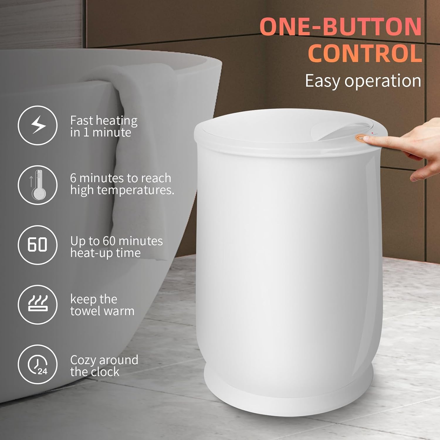 PJQ Hot Towel Warmer for Spa Bathroom with Auto Shut-Off Aroma Function Fits Up to Two Oversized Large Towels 20L