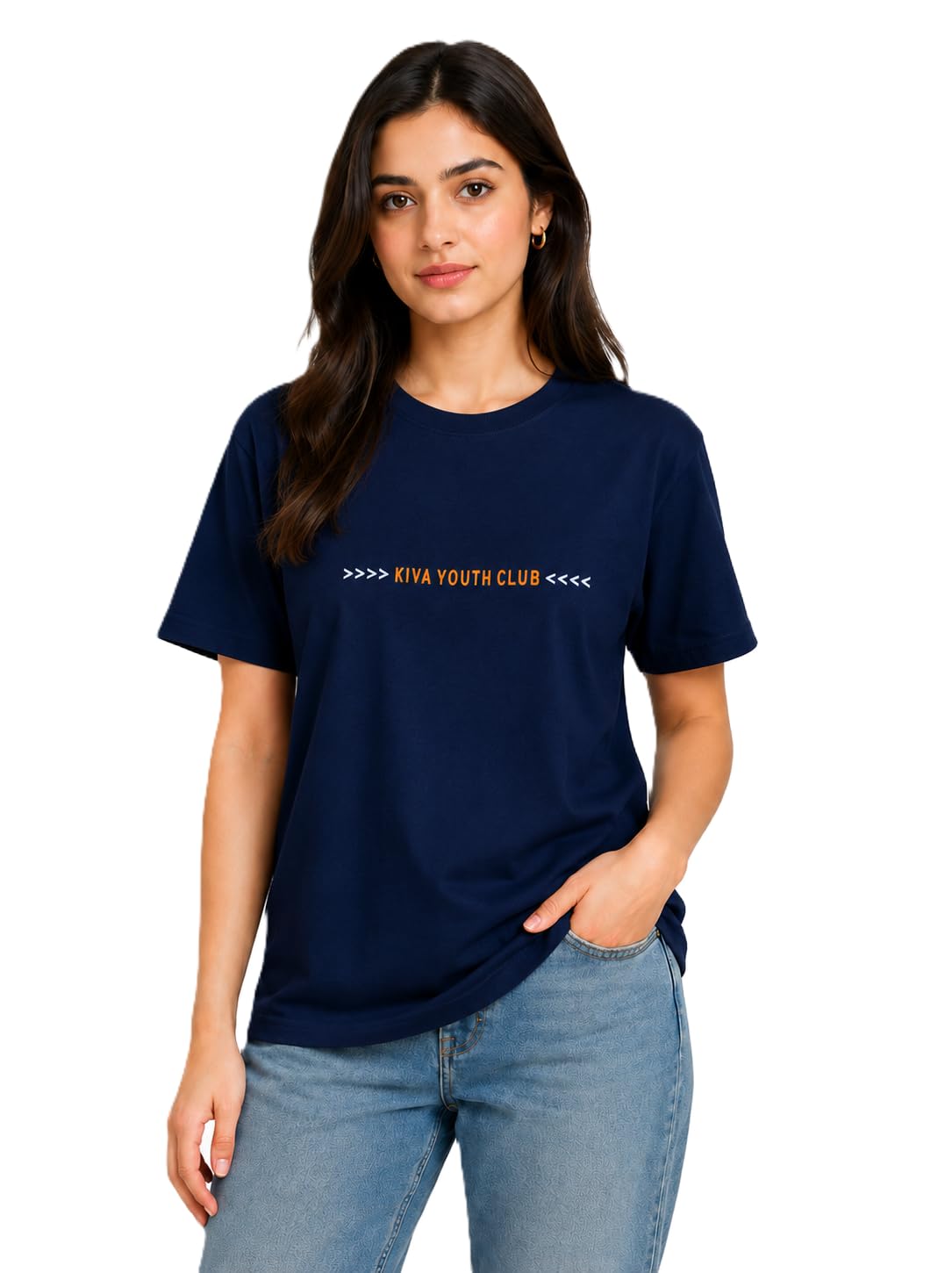 Kiva Fashion Women's 100% Cotton Round Neck T-Shirt | Soft & Breathable Casual Tee for Everyday Wear | Regular Fit Half Sleeve T-Shirt for Women | Lightweight Summer Wear | Available in Plus Sizes-picture-10
