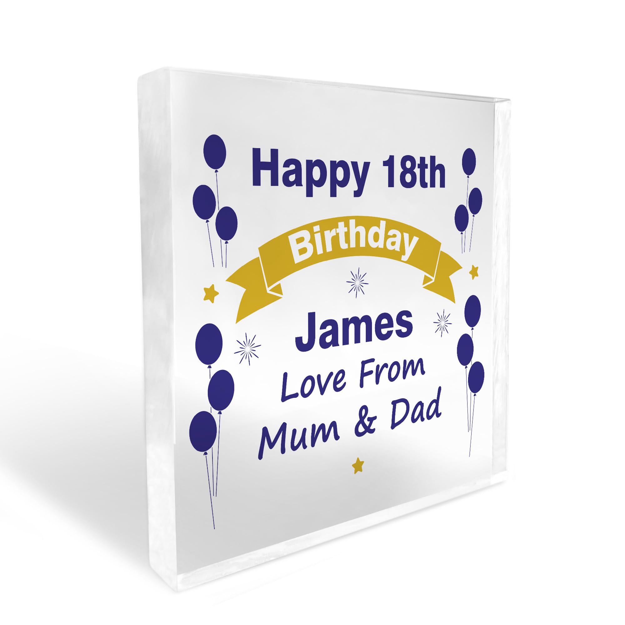 Red Ocean Personalised Birthday Gift For Him Men Acrylic Block 16th 18th 21st 30th 40th 50th Birthday Gift For Son Dad Uncle Brother Keepsake