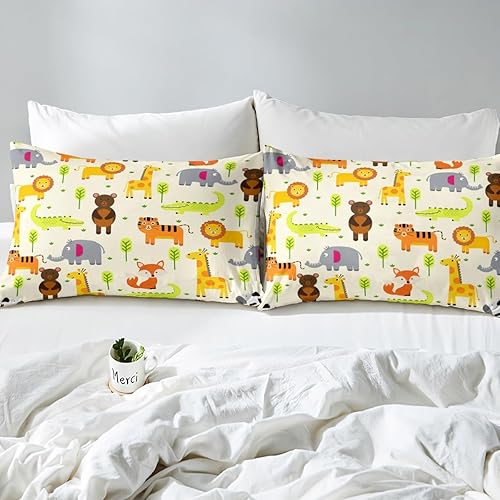 Vista 233 de Erosebridal Funda de edredón de zorro kawaii, juego de ropa de cama de zorro de dibujos animados, funda de edredón con 2 fundas de almohada para Fox