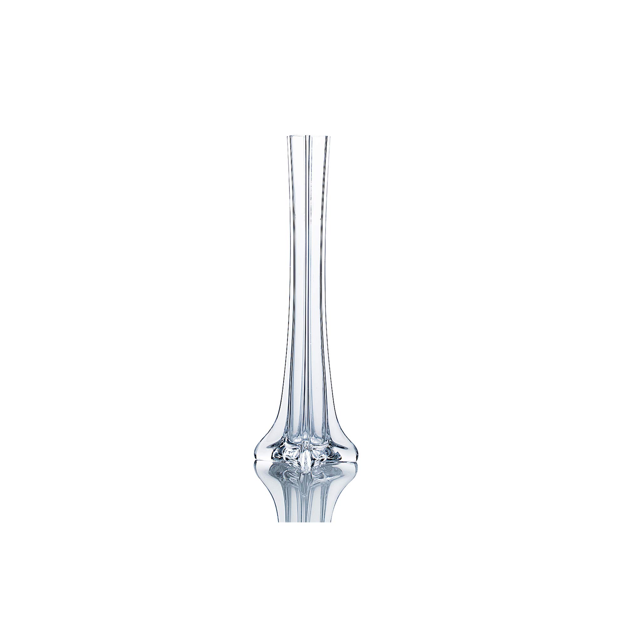 WGV Eiffel Tower Vase, Open 0.75", Height 12", (Multiple Sizes Choices) Clear Glass Floral Container with Sturdy Base, Flower Centerpiece for Wedding