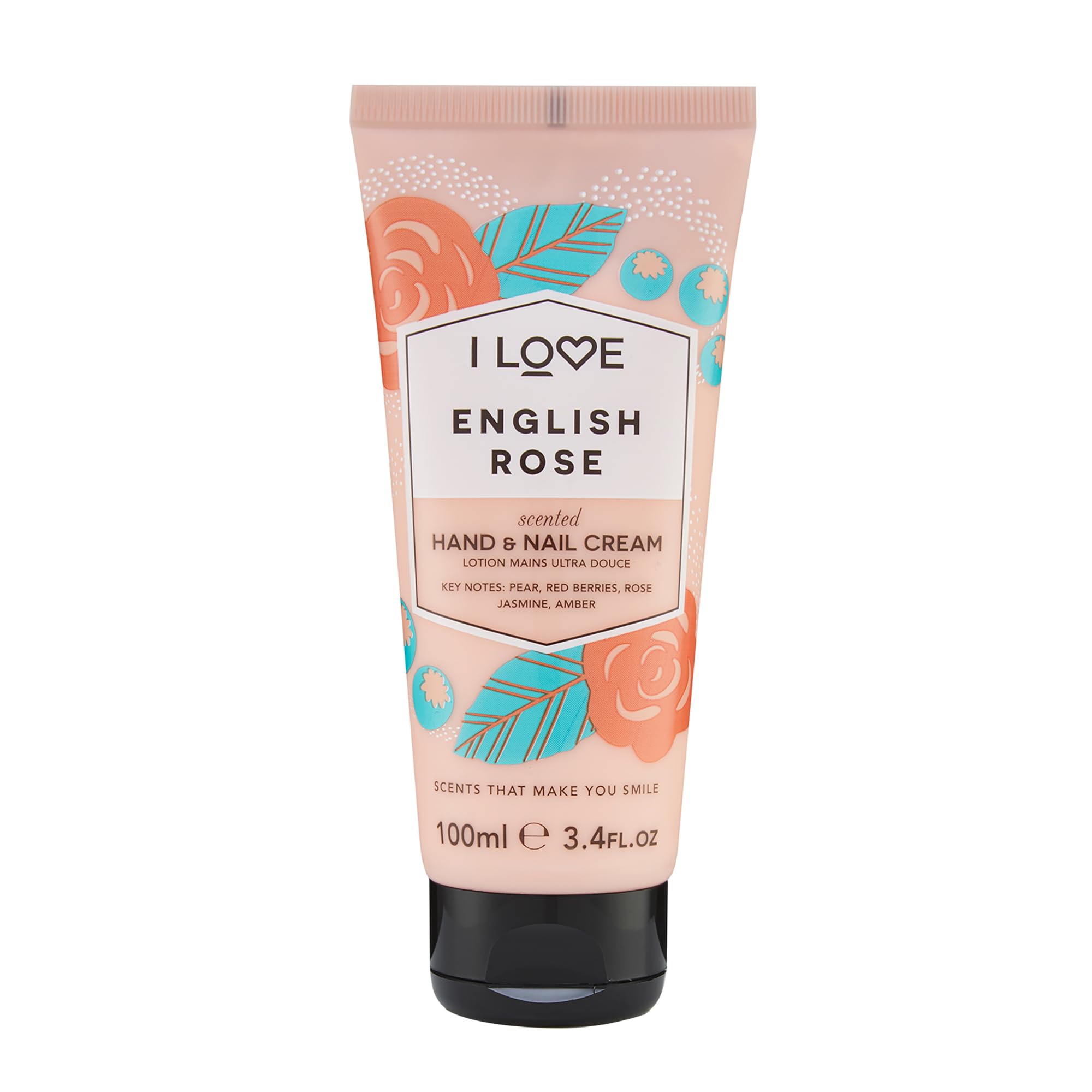 English Rose Scented Hand and Nail Cream - Hand Cream for Dry Hands - Vitamin E, Coconut Oil, and Shea Butter - Silicone Free - 3.4 oz
