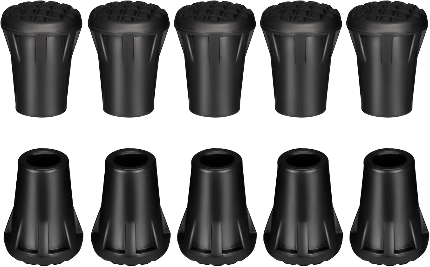 Dacitiery 10 Pack Heavy Duty Rubber Ferrules Walking Stick Tips, Walking Pole Rubber Tips
