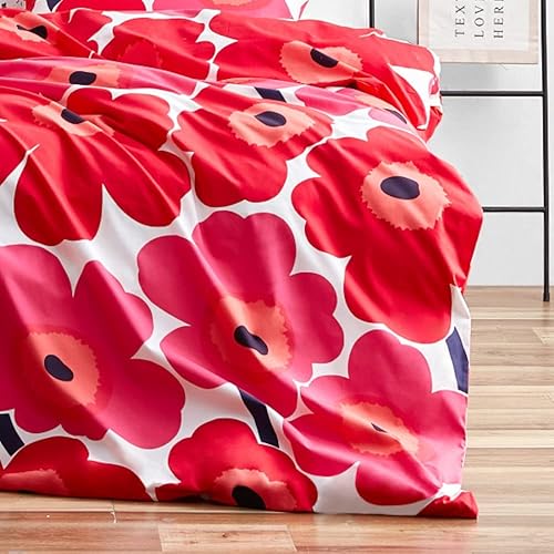 Miniatura 5 de Marimekko - Juego de edredón Queen, ropa de cama de algodón con fundas a juego, decoración ligera para el hogar para todas las estaciones (Unikko