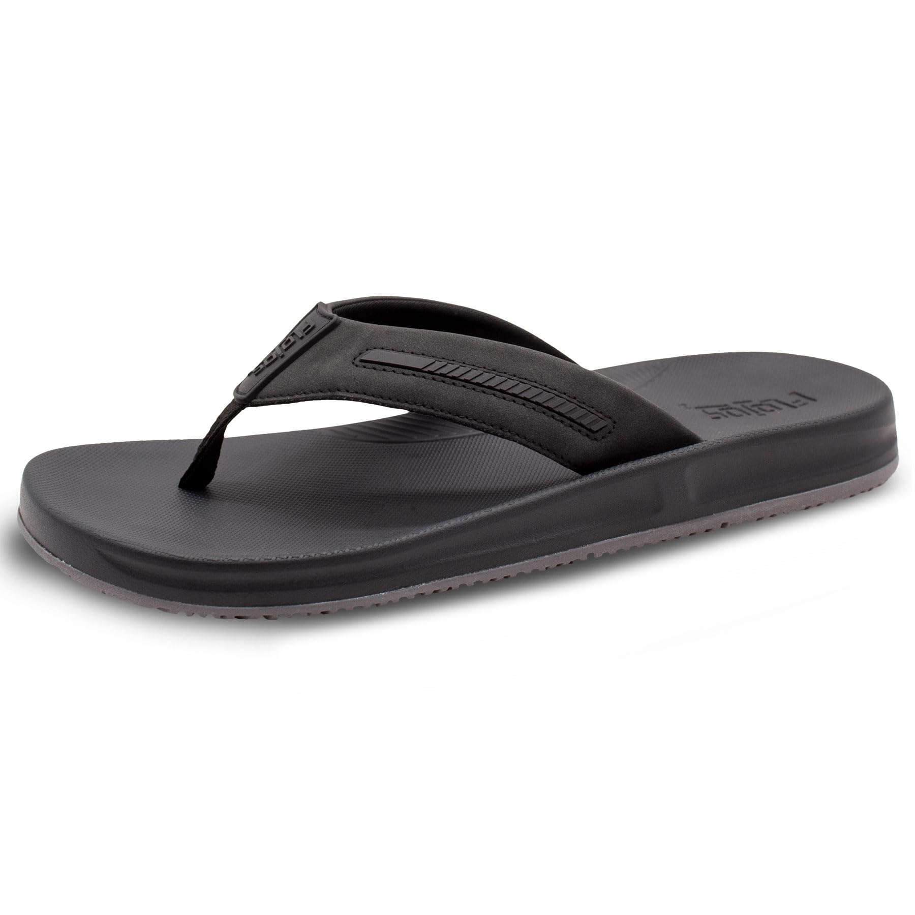 Flojos Topanga Faux Leather Upper On Memory Foam Footbed, 743 Black/Gray, 7...