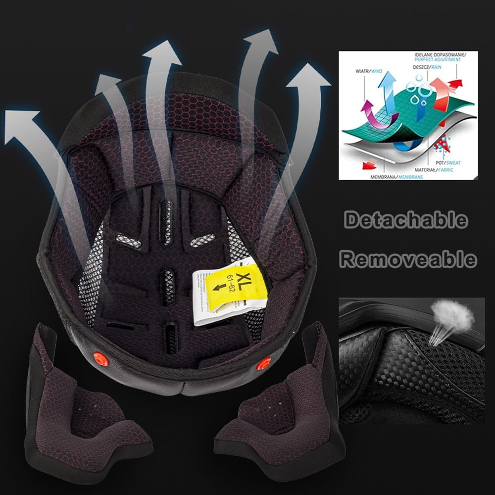 Motorradhelm Integralhelm Klapphelm ECE Zertifiziert Modularer Helm Doppelvisier Moped Street Racing Helm für Erwachsene Männer Frauen Roller Helm Sturzhelm Damen Herren Erwachsene