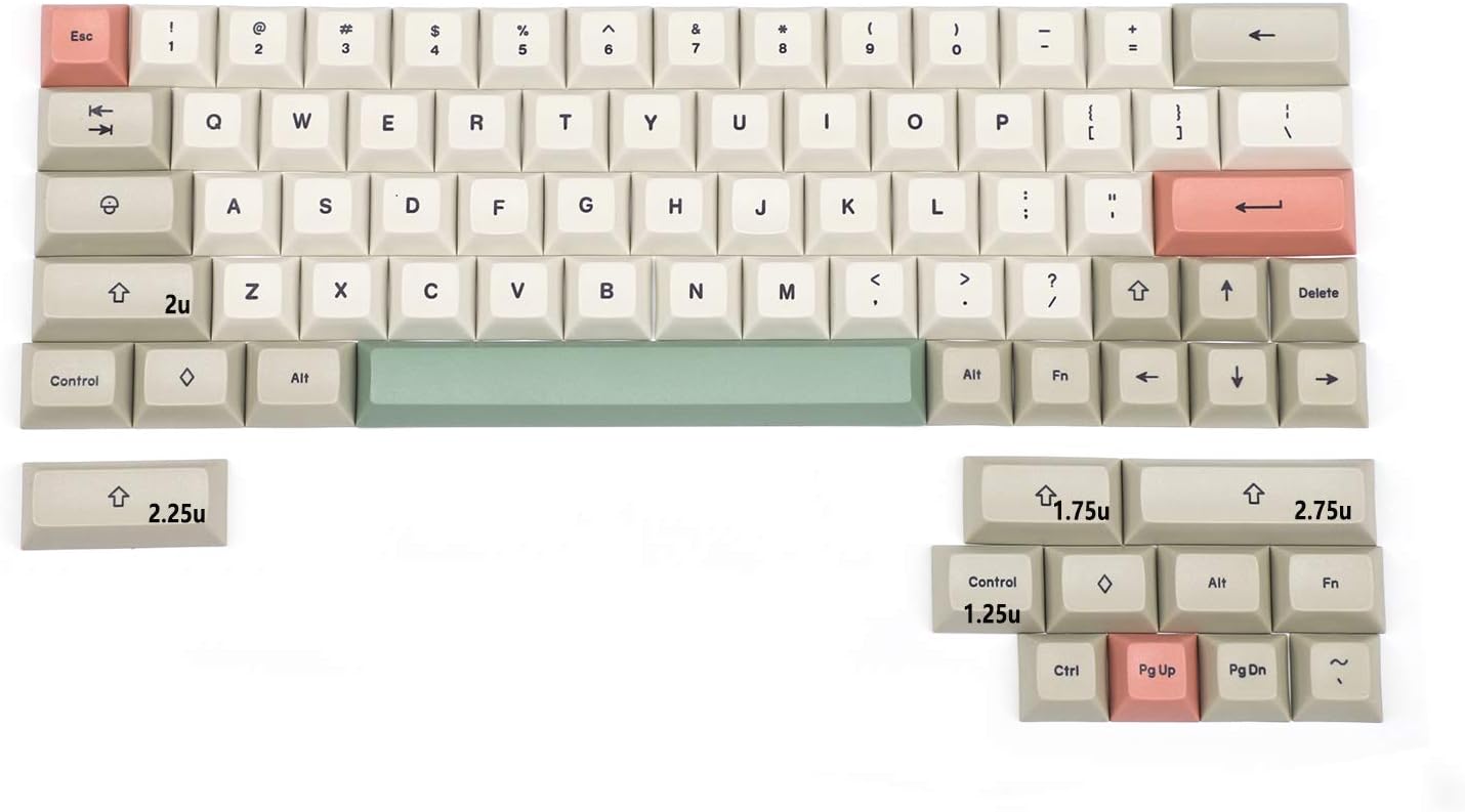 YMDK DSA Profile 9009 Dye Sub 61 64 68 ANSI Keycap Thick PBT Keycap Set for MX Mechanical Keyboard GH60 XD64 GK64 Tada68 (Only Keycap)