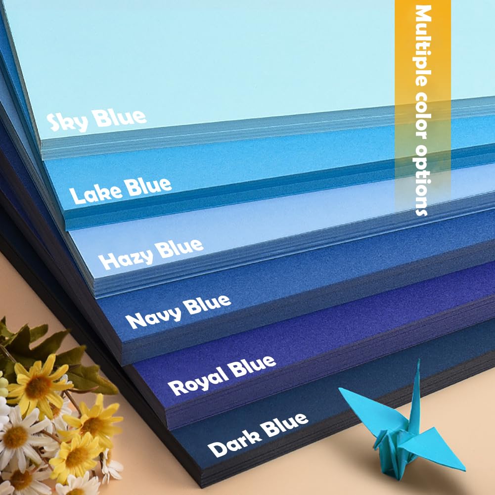 Blue Cardstock Paper 250GSM-Multi-Purpose Art Paper Do Rzemiosła 3D, Scrapbooking DIY, Wyświetlacze Tła,Sky Blue,Full Sheet (5 Arkuszy)
